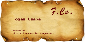 Fogas Csaba névjegykártya