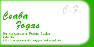 csaba fogas business card